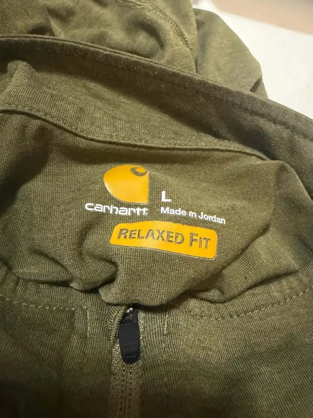 Carhartt Force Extremes Olive Green Long Sleeve Quarter Zip Shirt